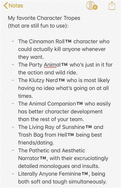 unique character tropes.